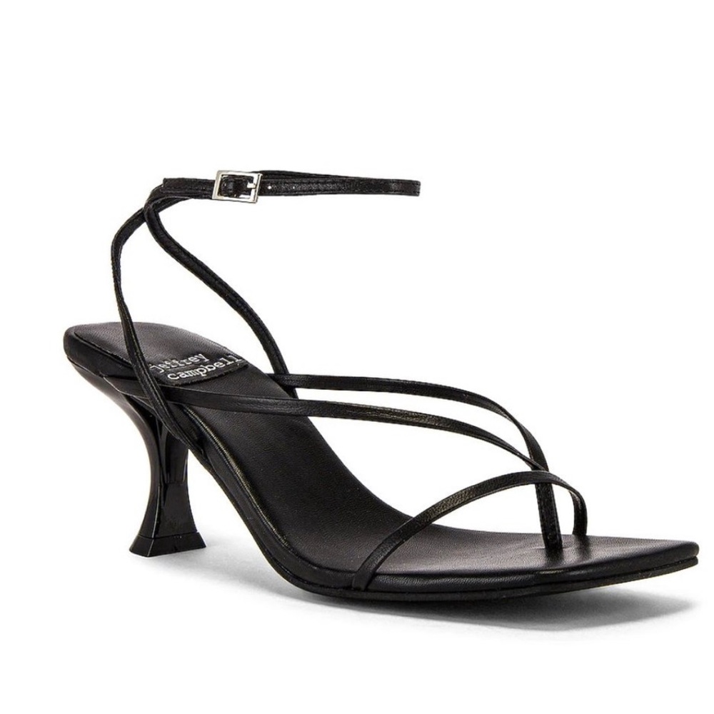 NEW Jeffrey Campbell Fluxx Sandal in Black Leather Heels Heeled 7 / 37